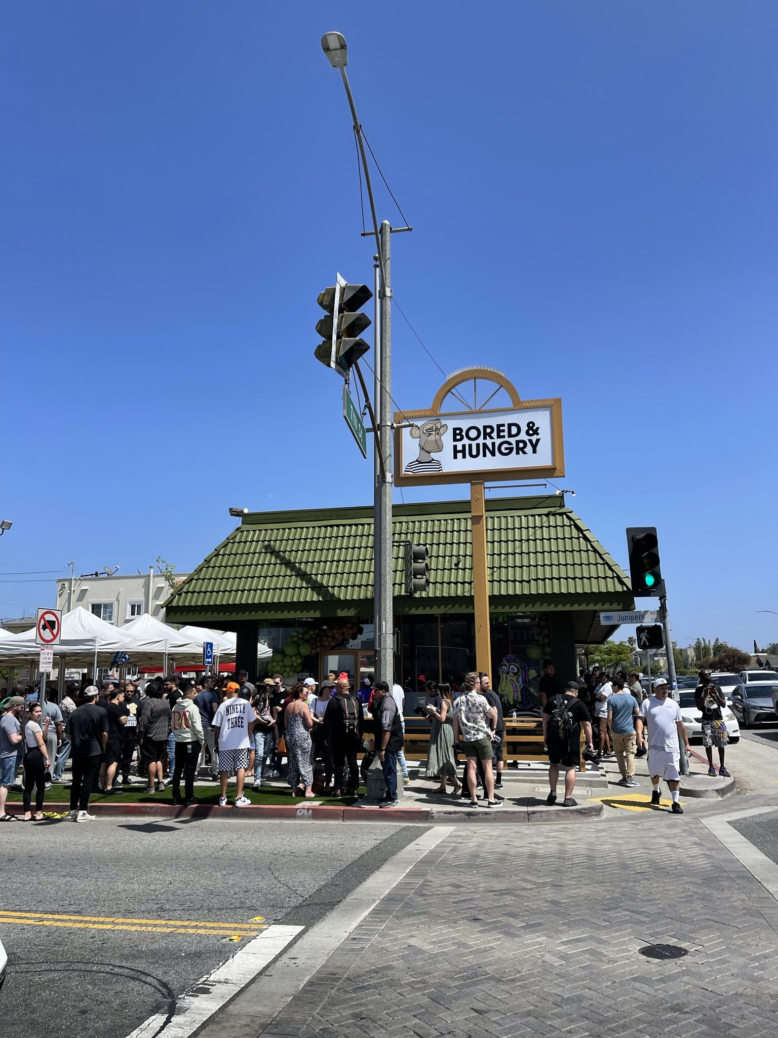 A burger restaurant that used the Bored Ape brand called Bored&Hungry ...